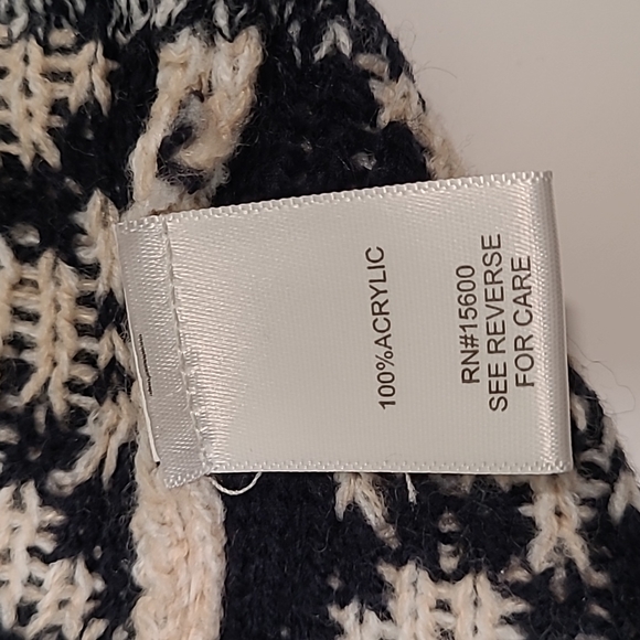 Kate & Sam Long Chunky Blue & Cream Aztec Western Boho Cardigan Sweater Sz Small - Picture 8 of 9